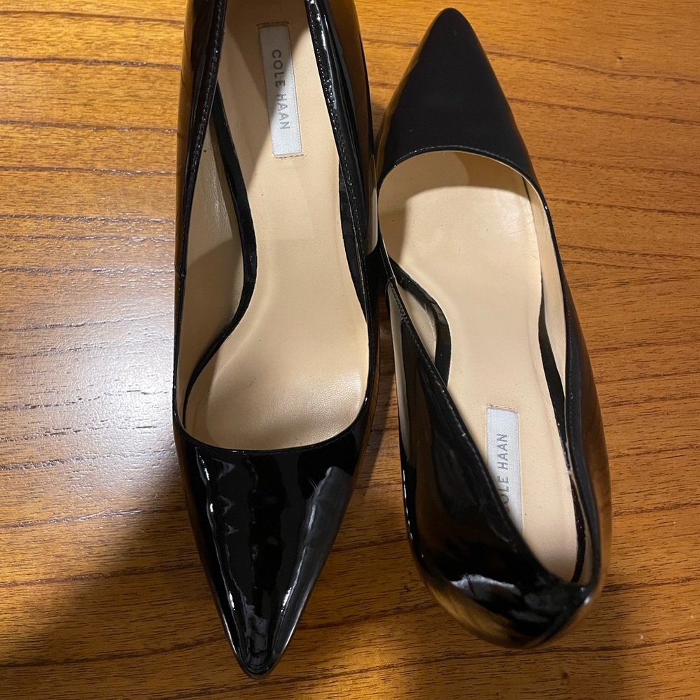 Patent leather pumps